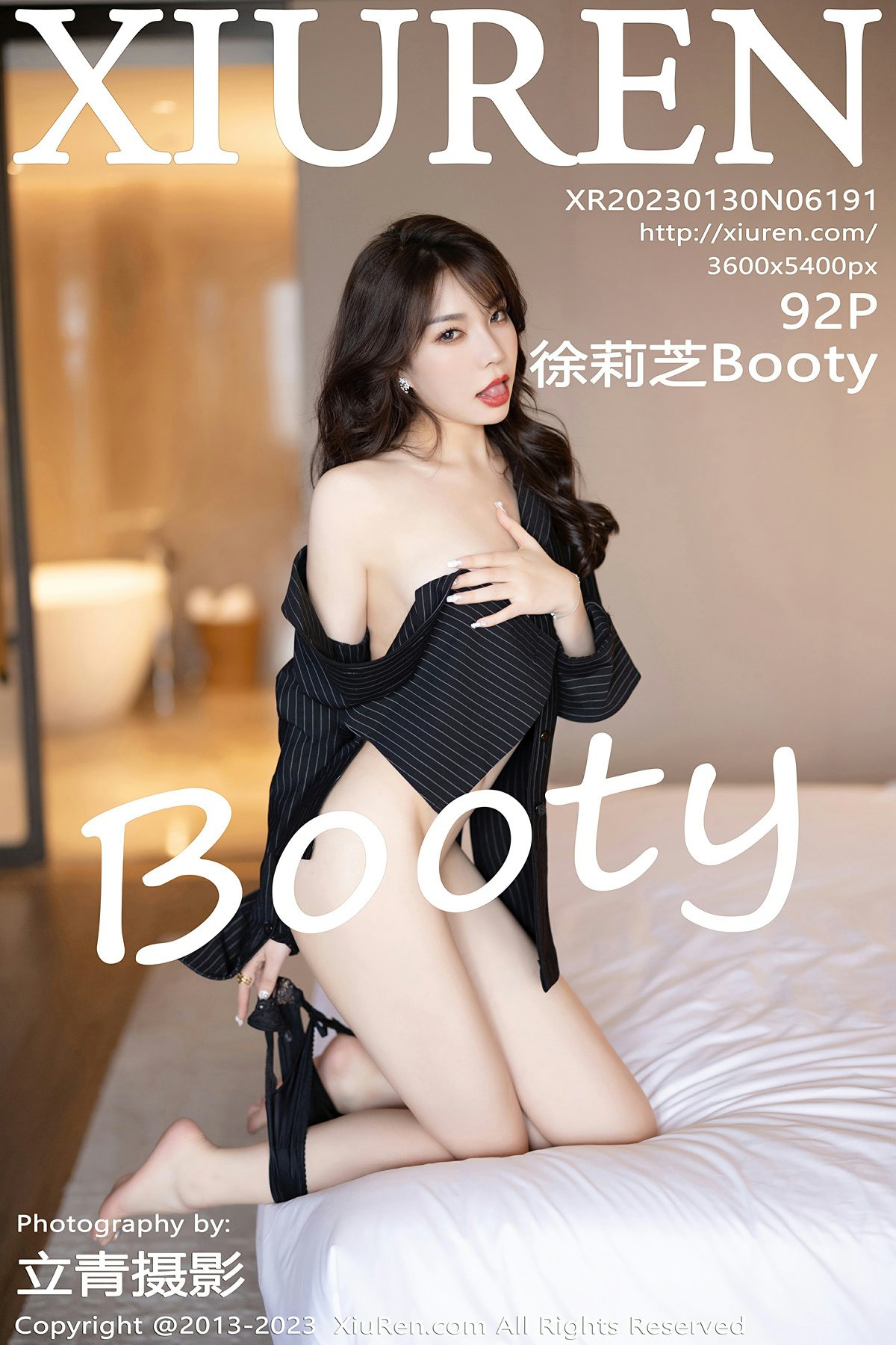 [XiuRen秀人网] 2023.01.30 No.6191 徐莉芝Booty 黑色内衣 魅惑圆点黑丝 性感写真 [92+1P]