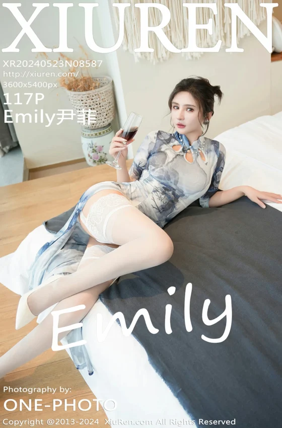 [XiuRen秀人网] 2024.05.23 No.8587 Emily尹菲 浅色旗袍 白色丝袜 性感写真 [117+1P]