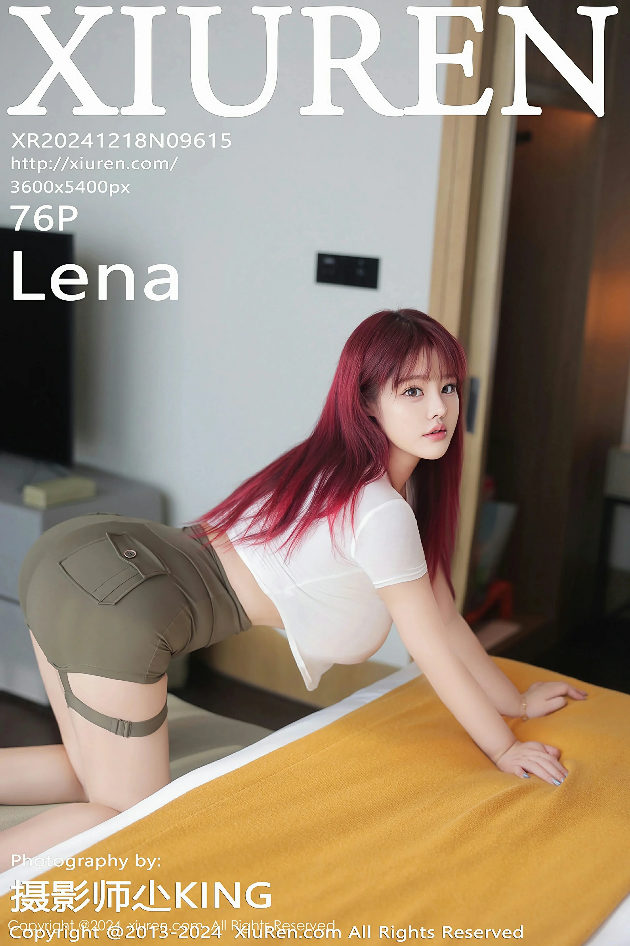 [XiuRen秀人网] 2024.12.18 No.9615 H70的Lena 白色T恤 性感短裤 性感写真 [76+1P]